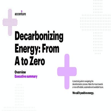 Decarbonizing Energy to Achieve Net-Zero Emissions | Accenture
