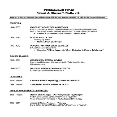 Bob Chernoff presentations