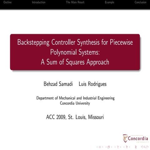 Backstepping Controller Synthesis for Piecewise Polynomial Systems: A Sum of ...