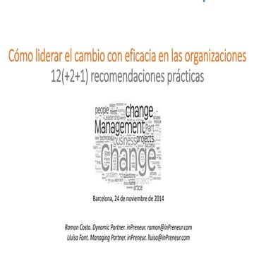 Liderar el Cambio en las Organizaciones - ACC1O - Nov 2014