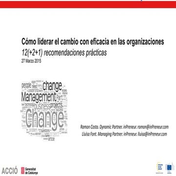 Taller "Gestión del Cambio en las Organizaciones" ACC1O | PDF