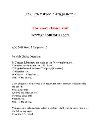 Acc 2010 Enthusiastic Study / snaptutorial.com