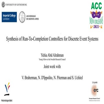 Synthesis of Run-To-Completion Controllers for Discrete Event Systems 