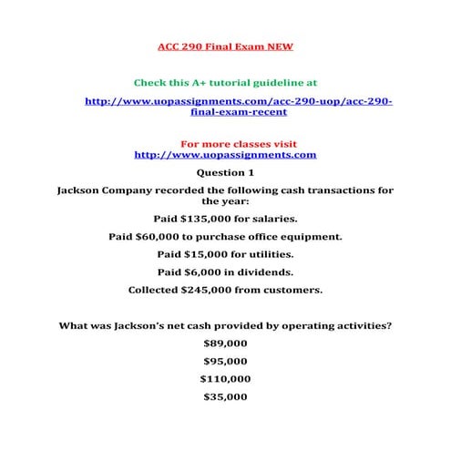 Acc 290 final exam new