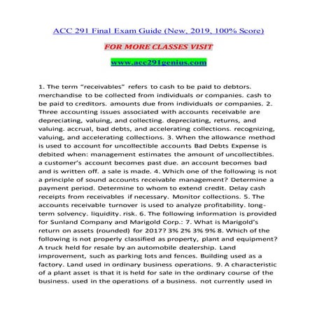 ACC 291 GENIUS Become Exceptional--acc291genius.com