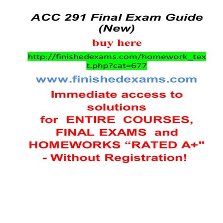 Acc 291 final exam guide (new)