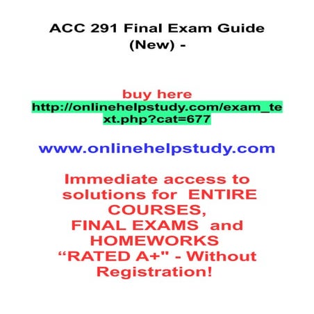 Acc 291 final exam guide (new) 