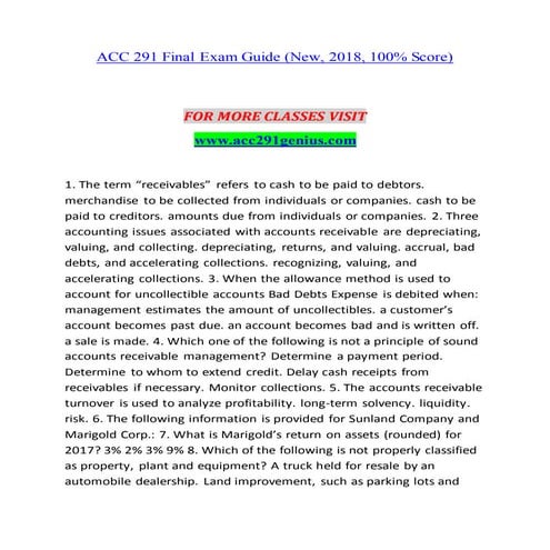 ACC 291 GENIUS NEW Education Counseling--acc291genius.com