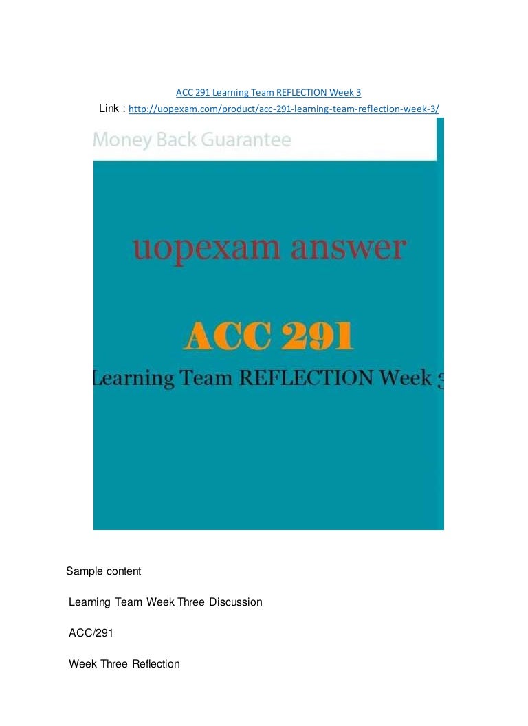 Acc 291 week 2 learning team weekly reflection essay 03 picture