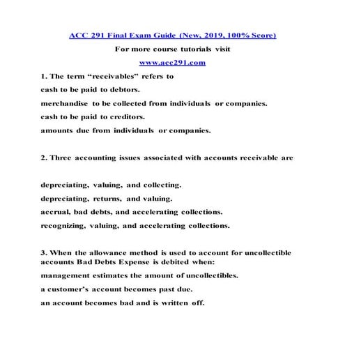 ACC 291 NEW Become Exceptional--acc291new.com