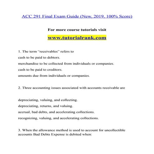 Acc 291(new) Inspiring Innovation--tutorialrank.com