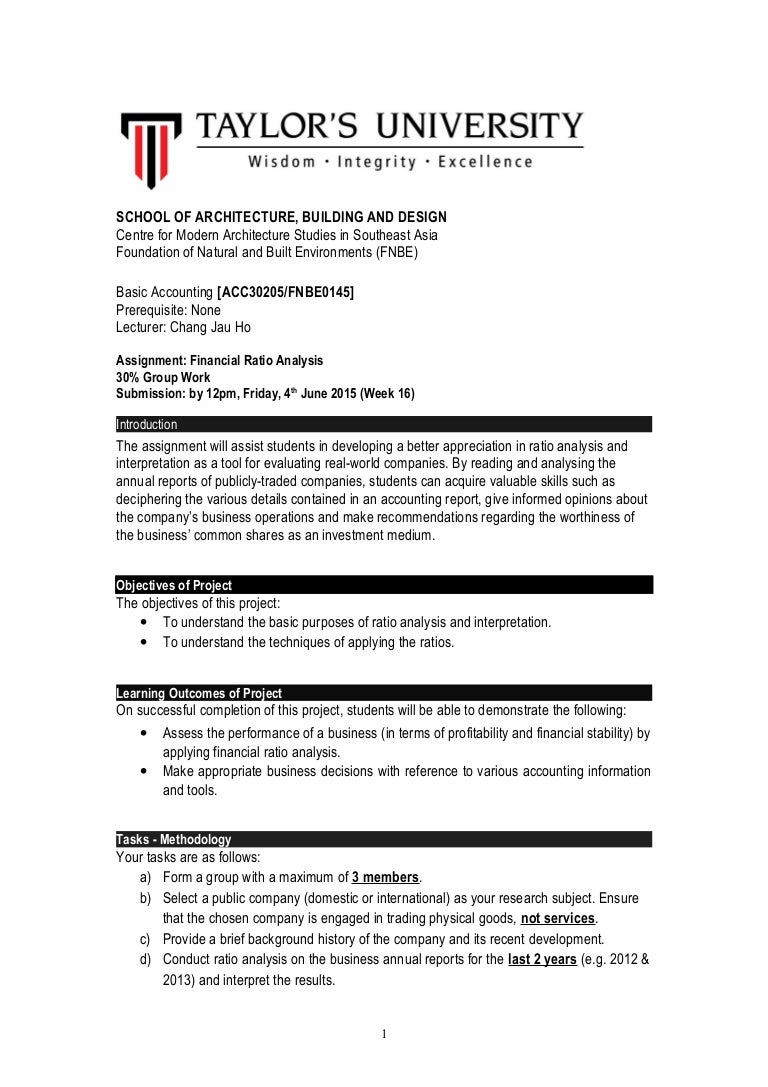 Financial accounting group assignment