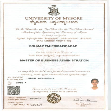 MBA CERTIFICATE