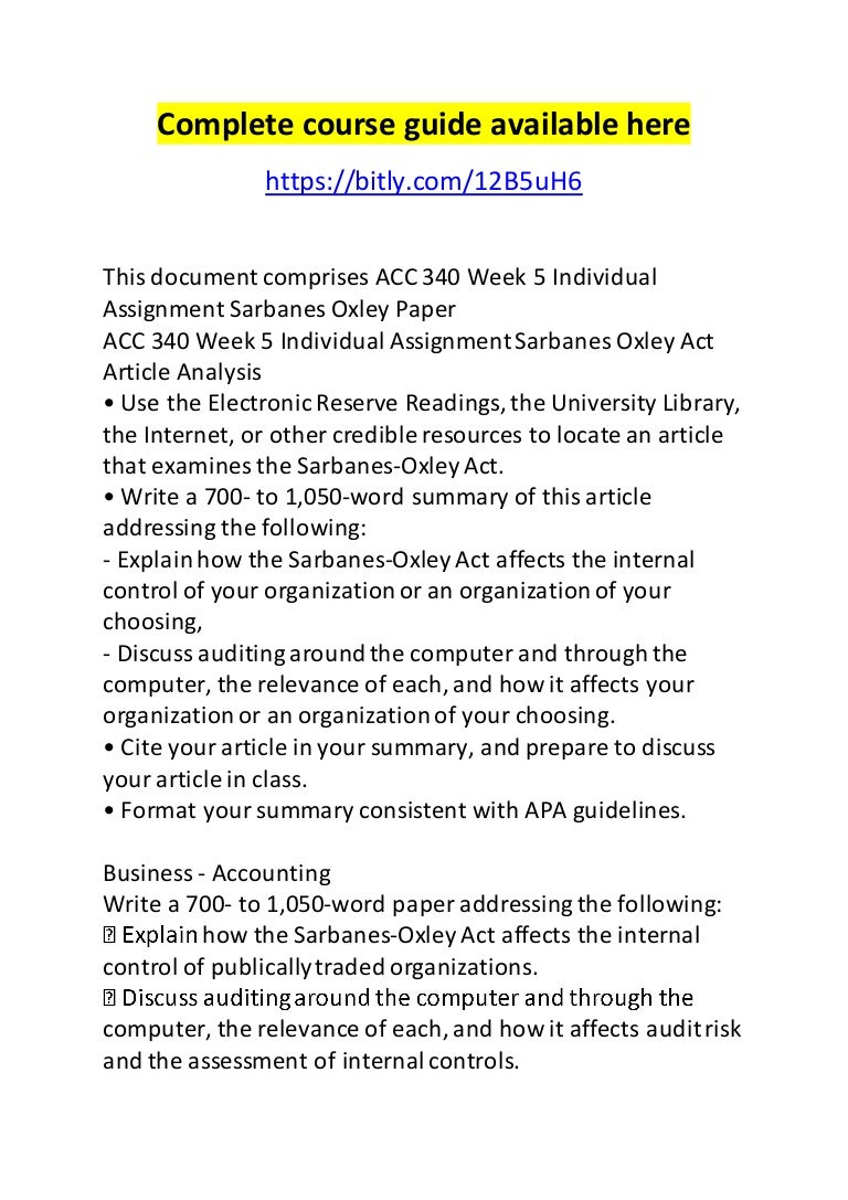 Sarbanes oxley essay 06 image