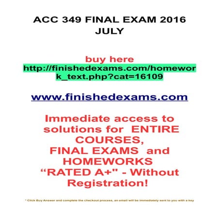 Acc 349 final exam 2016 july