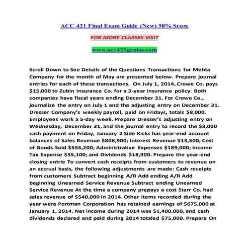 ACC 421 GENIUS Introduction Education--acc421genius.com