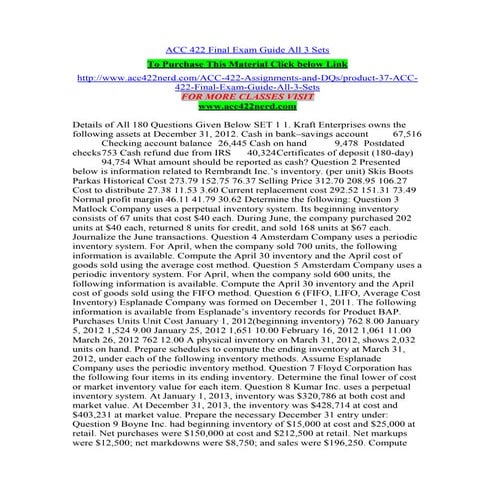 ACC 422 Final Exam Guide All 3 Sets3 | PDF