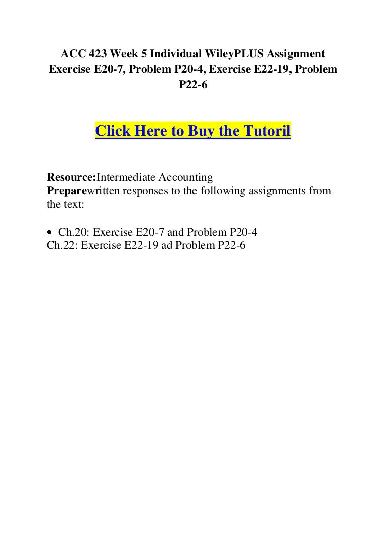 Acc 423 week 5 wileyplus assignment exercises essay 05 picture