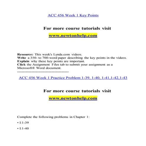 Acc 456 Extraordinary Success/newtonhelp.com  