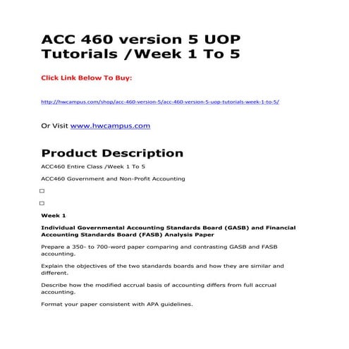 Acc 460 entire course | DOC