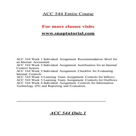Acc 544 Exceptional Education / snaptutorial.com