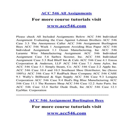 ACC 546 Lessons in Excellence / acc546.com