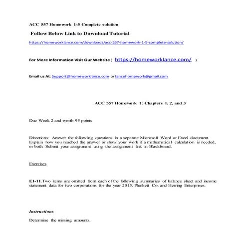 Acc 557 homework 1 5 complete solution