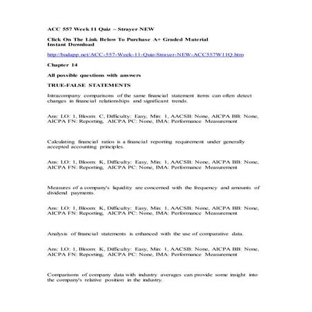 Acc 557 week 11 quiz – strayer new