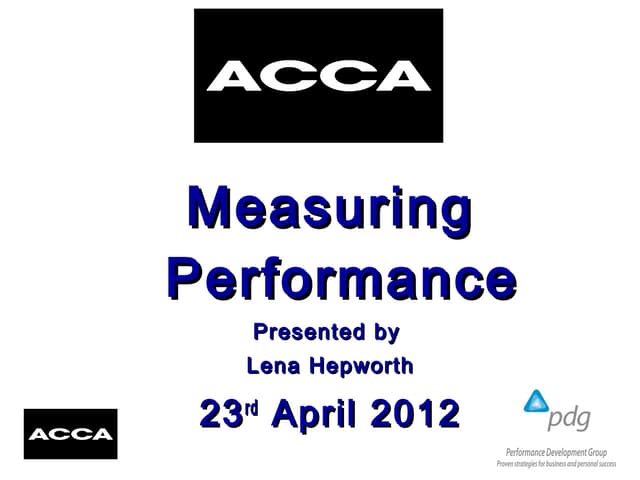Measuring performance