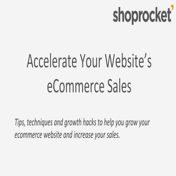 Accelerate your website sales today