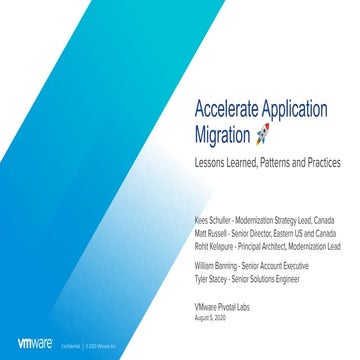 Accelerate Application Migration - August 5, 2020