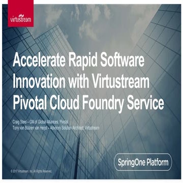 Accelerate Rapid Software Innovation with Virtustream Pivotal Cloud Foundry S...