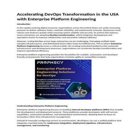 Accelerating DevOps Transformation in the USA with Enterprise Platform ...