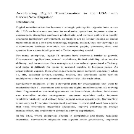 Accelerating Digital Transformation in the USA with ServiceNow ...