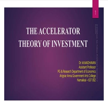 ACCELERATOR THEORY OF INVESTMENT 