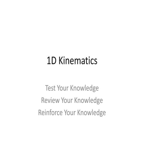 Acceleration in 1D Review