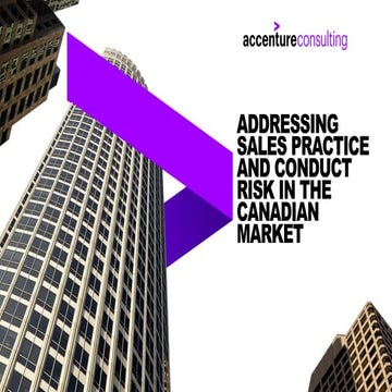 Addressing Sales Practice and Conduct Risk in the Canadian Market