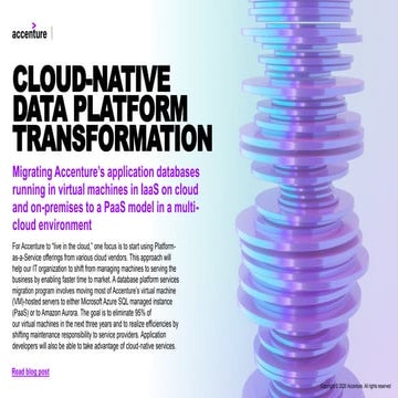 Cloud-native Data Platform Transformation | Accenture