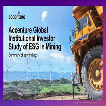 Accenture Global Institutional Investor Study of ESG in Mining