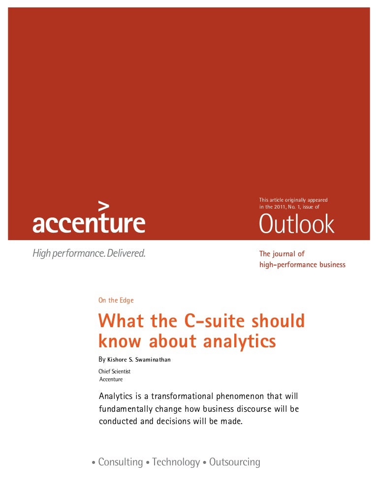 Accenture Outlook What C Suite Should Know About Analytics 2011