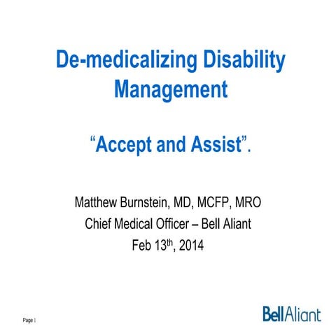Disability Management: Accept and Assist