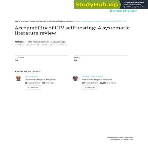 Acceptability of HIV self-testing  a systematic literature review.pdf