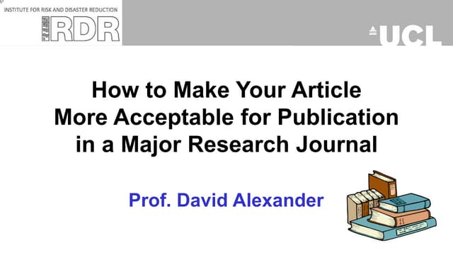 How to Make Your Article Acceptable for Publication