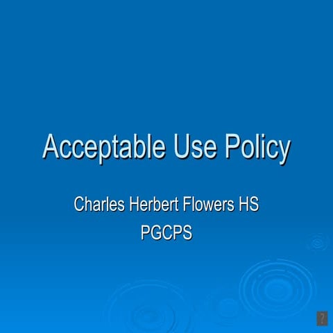 Acceptable use policy CHFHS