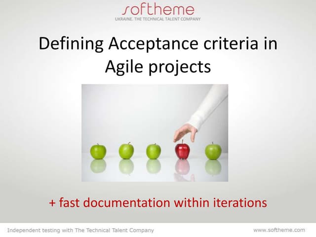 Acceptance criteria