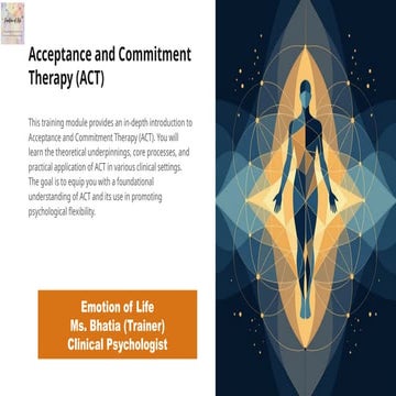 Acceptance and Commitment Therapy (ACT): Basics | PPT
