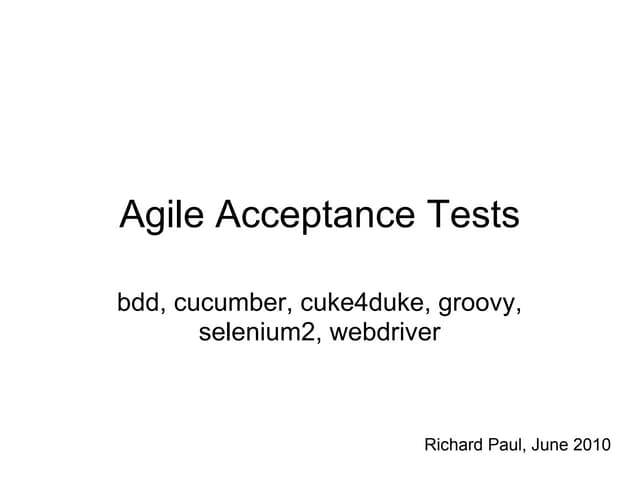 Acceptance tests