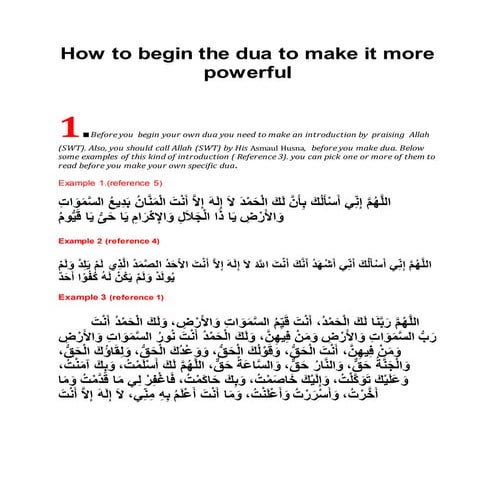 how to begin your dua to make it more powerful.