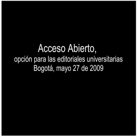 Acceso Abierto Editoriales Universitarias