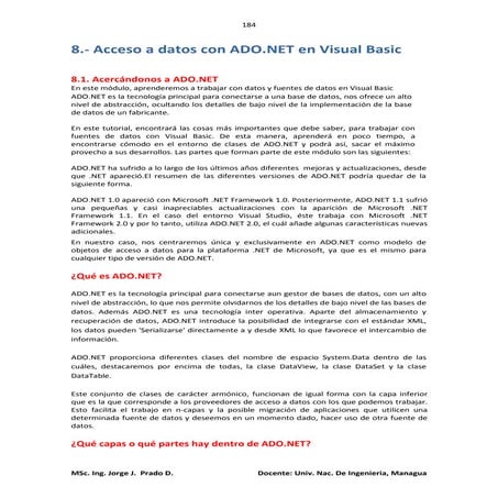 Acceso a datos con ado.net en visual basic | PDF